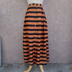 Who What Wear Black and Orange Strip Skirt